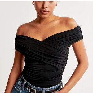 Off-The-Shoulder Ruched Wrap Top